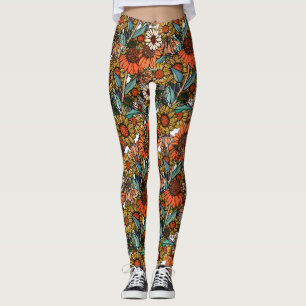 Australian Bush Wildflower Garden Leggings