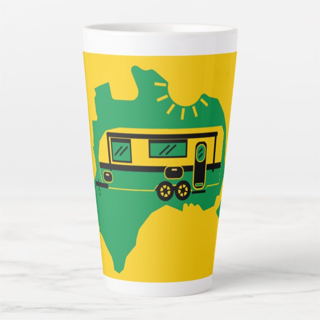 Australian Caravan Camping    Latte Mug (Front)