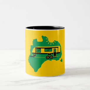 Australian Caravan Camping Two-Tone Coffee Mug