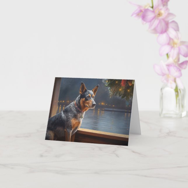 Australian Cattle Christmas Cruise Pawsome Holiday Card (Orchid)