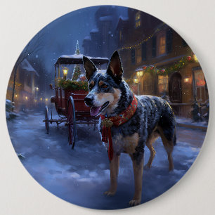 Australian Cattle Christmas Festive Season  6 Cm Round Badge