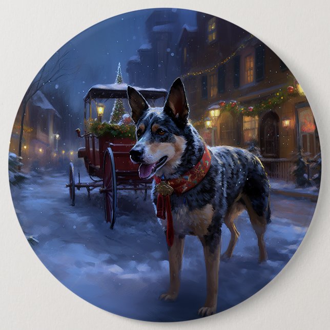 Australian Cattle Christmas Festive Season  6 Cm Round Badge (Front)