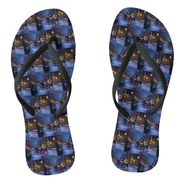 Australian Cattle Christmas Festive Season  Flip Flops (Footbed)
