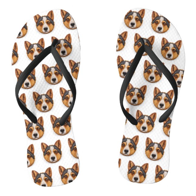 Australian Cattle Dog 3D Inspired Flip Flops (Footbed)