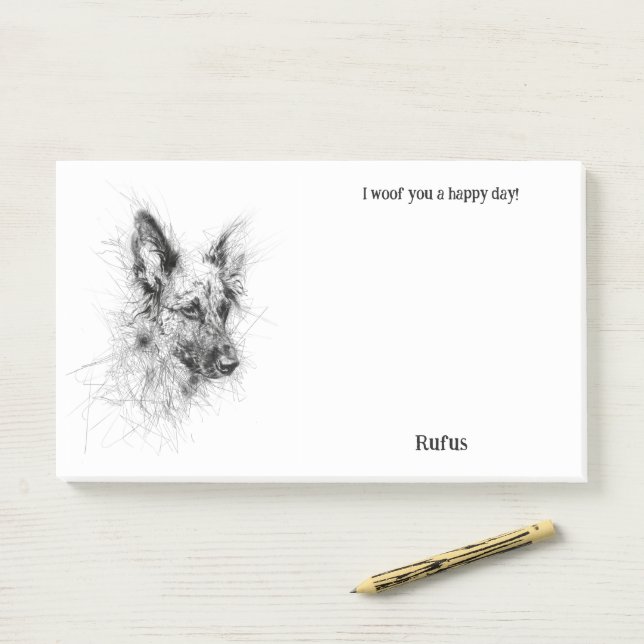 Australian Cattle Dog Abstract Art Dog Name  Post-it Notes (On Desk)