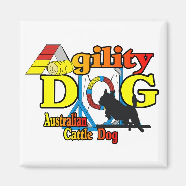 Australian Cattle Dog Agility Magnet (Front)