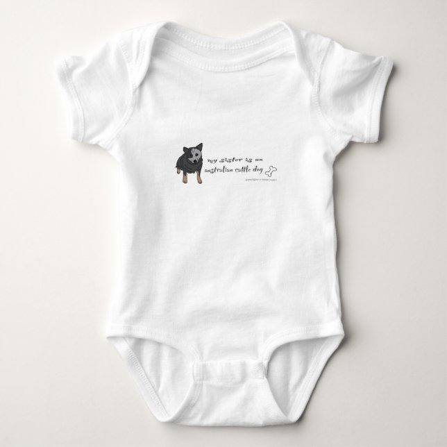 australian cattle dog baby bodysuit (Front)