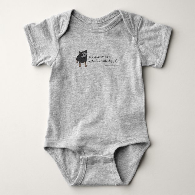australian cattle dog baby bodysuit (Front)
