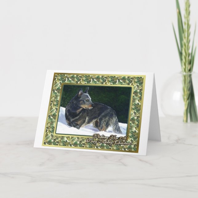 Australian Cattle Dog Blank Christmas Card (Front)