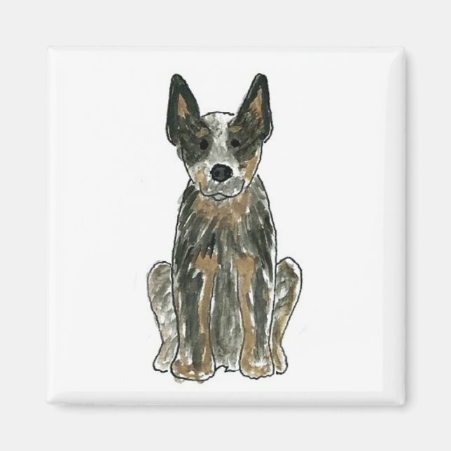 Australian Cattle Dog Blue Heeler Art Magnet (Front)