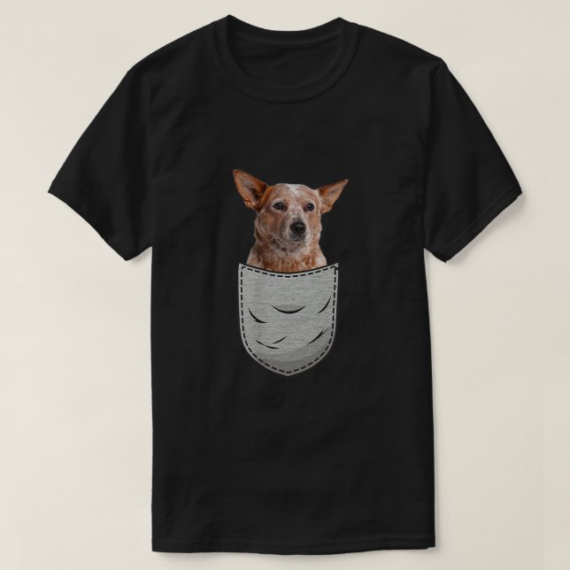 Australian Cattle Dog Blue  Red Heeler Chest Pocke T-Shirt (Design Front)