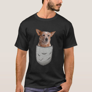 Australian Cattle Dog Blue  Red Heeler Chest Pocke T-Shirt