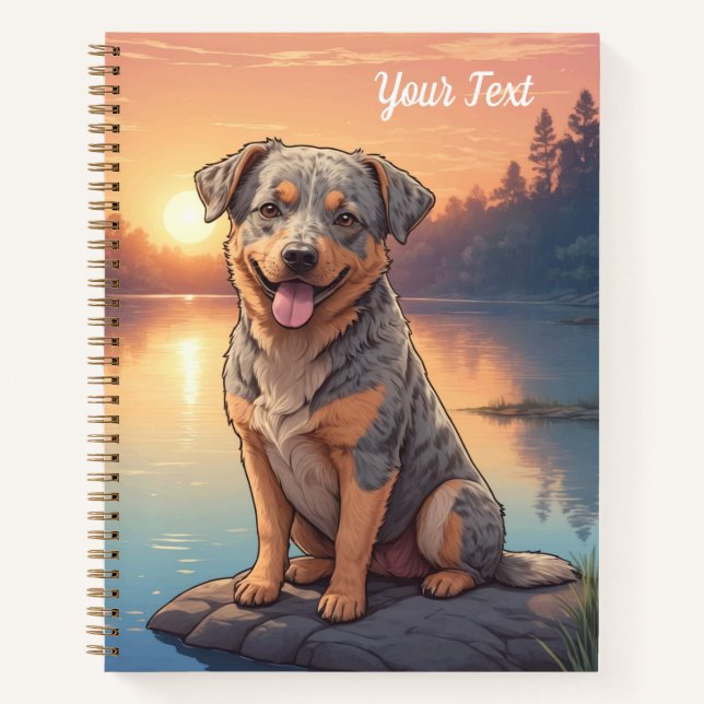 Australian Cattle Dog by Lake Notebook (Front)