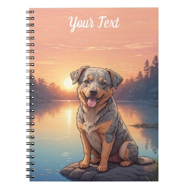 Australian Cattle Dog by Lake Notebook (Front)