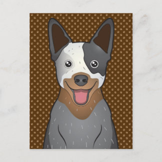 Australian Cattle Dog Cartoon Paws Postcard