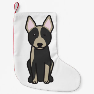 Australian Cattle Dog Cartoon Small Christmas Stocking