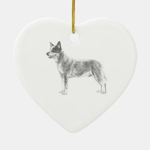 Australian Cattle Dog Ceramic Tree Decoration