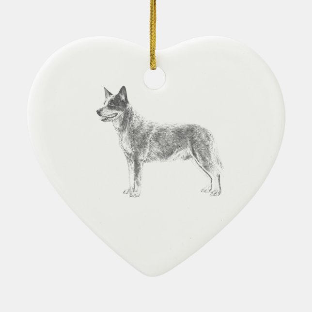 Australian Cattle Dog Ceramic Tree Decoration (Back)