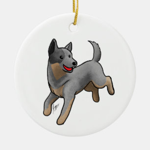 Australian Cattle Dog Ceramic Tree Decoration