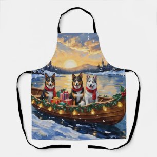 Australian Cattle Dog Christmas Boat Holiday Apron