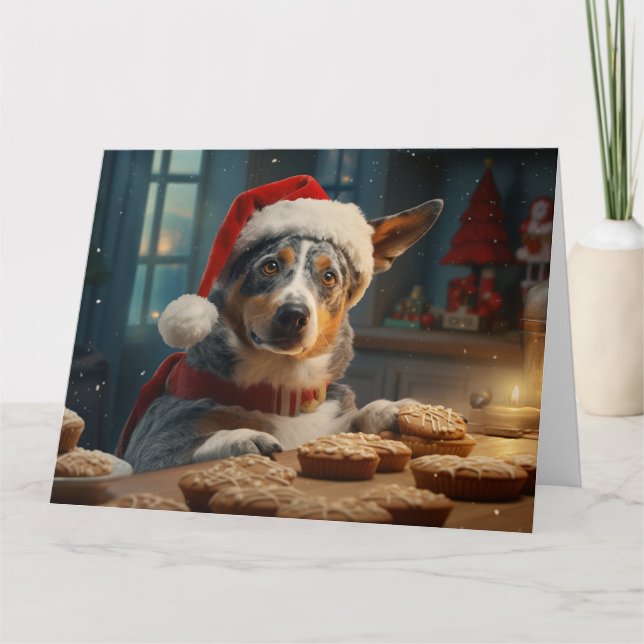 Australian Cattle Dog Christmas Cookies Holiday Card (Front)