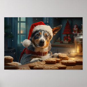 Australian Cattle Dog Christmas Cookies Holiday Poster