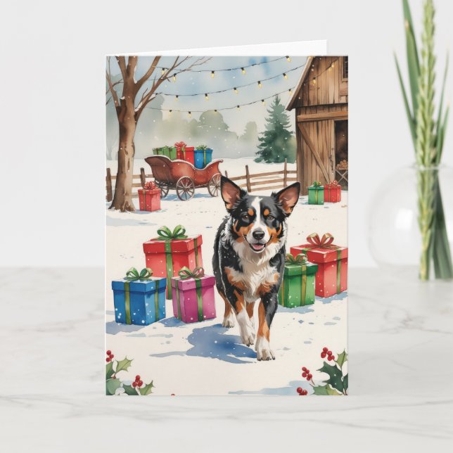 Australian Cattle Dog Christmas Greeting Card (Front)