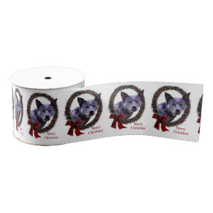 Australian Cattle Dog Christmas Grosgrain Ribbon