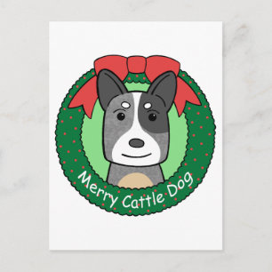 Australian Cattle Dog Christmas Holiday Postcard