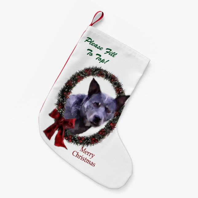 Australian Cattle Dog Christmas Small Christmas Stocking (Front (Hanging))