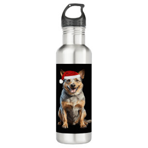 Australian Cattle Dog Christmas Tree Dog Puppy Wat 710 Ml Water Bottle