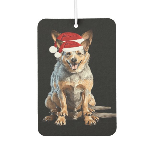 Australian Cattle Dog Christmas Tree Dog Puppy Wat Car Air Freshener (Front)