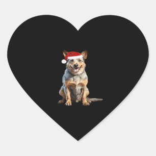 Australian Cattle Dog Christmas Tree Dog Puppy Wat Heart Sticker
