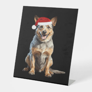 Australian Cattle Dog Christmas Tree Dog Puppy Wat Pedestal Sign