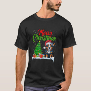 Australian Cattle Dog Christmas Tree Lights Xmas D T-Shirt