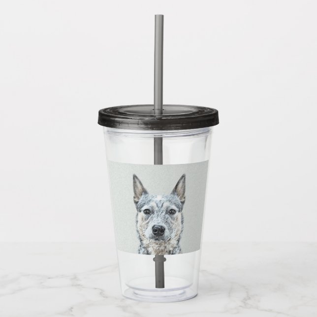 Australian Cattle Dog - Cute Original Dog Art Acrylic Tumbler (Front)