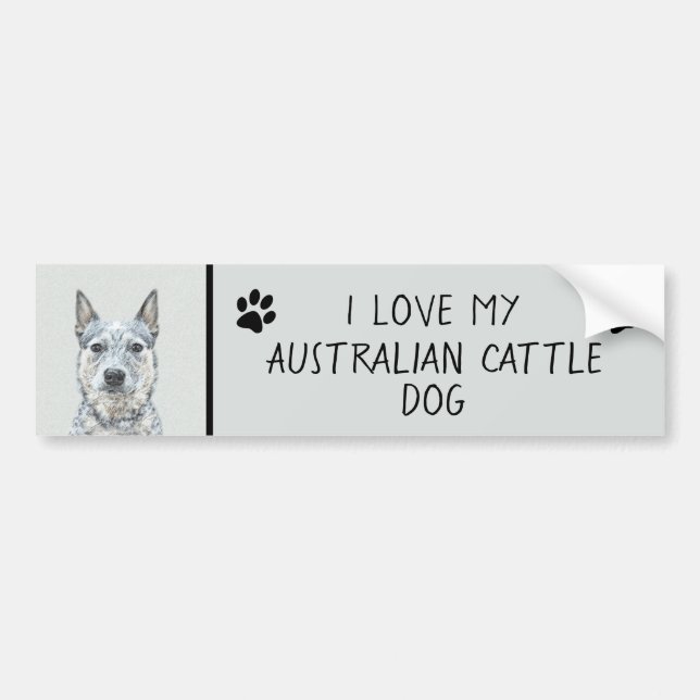 Australian Cattle Dog - Cute Original Dog Art Bumper Sticker (Front)