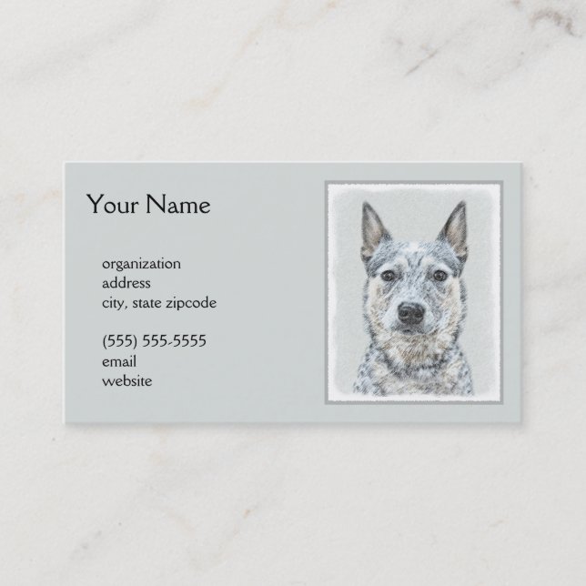 Australian Cattle Dog - Cute Original Dog Art Business Card (Front)