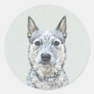 Australian Cattle Dog - Cute Original Dog Art Classic Round Sticker