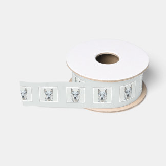 Australian Cattle Dog - Cute Original Dog Art Grosgrain Ribbon
