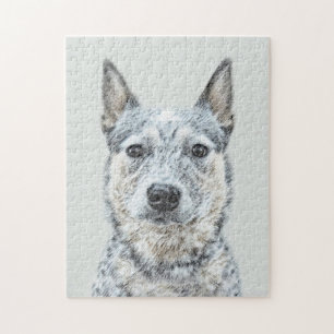 Australian Cattle Dog - Cute Original Dog Art Jigsaw Puzzle