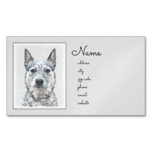 Australian Cattle Dog - Cute Original Dog Art Magnetic Business Card
