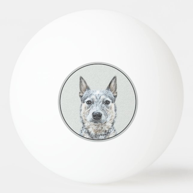 Australian Cattle Dog - Cute Original Dog Art Ping Pong Ball (Front)