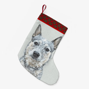 Australian Cattle Dog - Cute Original Dog Art Small Christmas Stocking