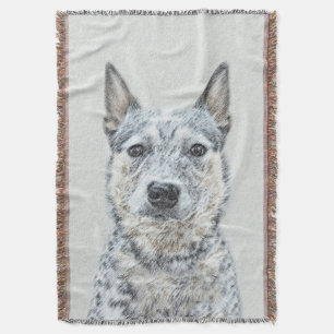 Australian Cattle Dog - Cute Original Dog Art Throw Blanket