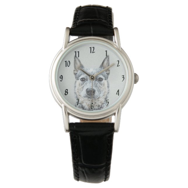 Australian Cattle Dog - Cute Original Dog Art Watch (Front)