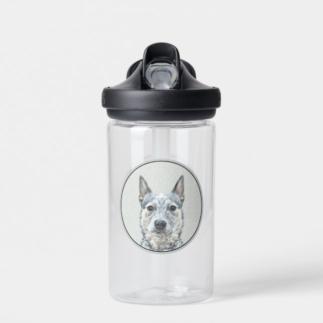 Australian Cattle Dog - Cute Original Dog Art Water Bottle (Front)