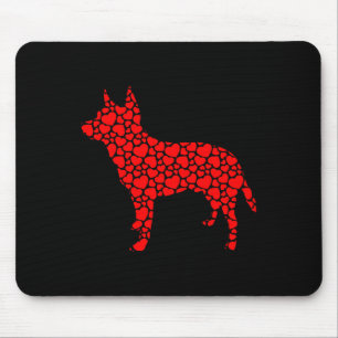 Australian Cattle Dog Cute Silhouette Heart Valent Mouse Mat