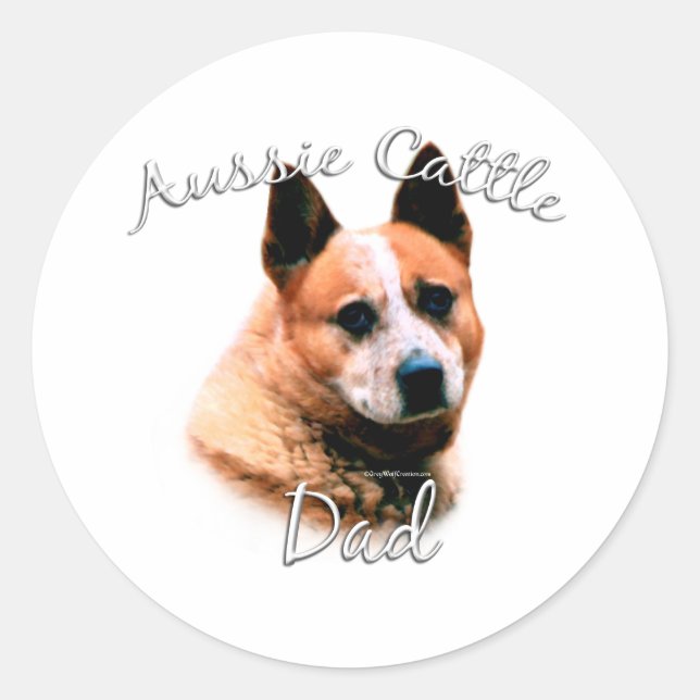 Australian Cattle Dog Dad 2 Classic Round Sticker (Front)