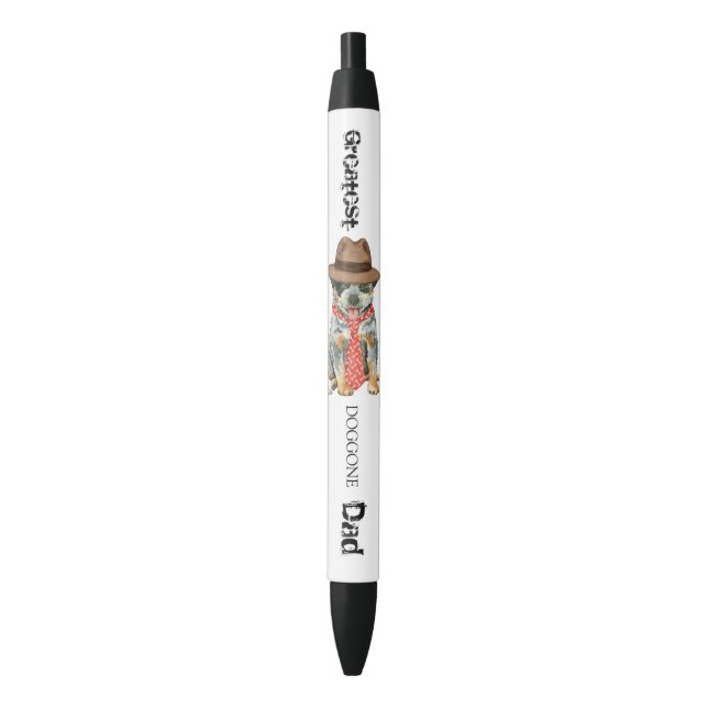Australian Cattle Dog Dad Black Ink Pen (Front Vertical)